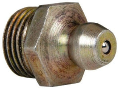 Value Collection - Straight Head Angle, 1/8 NPT Steel Standard Grease Fitting - 11.11mm Hex - Industrial Tool & Supply