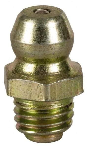 Value Collection - Straight Head Angle, 1/4-28 Steel Thread-Forming Grease Fitting - 7.94mm Hex - Industrial Tool & Supply