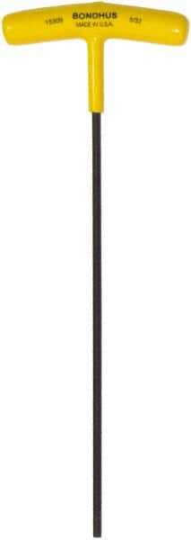 Bondhus - 5/32" Hex, T-Handle Cushion Grip, Hex Key - 9" OAL, Protanium High Torque Steel, Inch System of Measurement - Industrial Tool & Supply