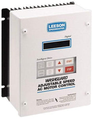 Leeson - Three Phase, 400-480 Volt, 25 hp, Frequency Drive, Inverter & Speed Control - 10.26" Wide x 8.35" Deep x 15-3/4" High, NEMA 4/12 - Industrial Tool & Supply