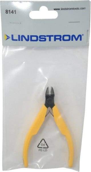 Lindstrom Tool - 4-1/4" OAL, 0.049" Capacity, Full-Flush Diagonal Cutter - 3/8" Jaw Length, Tapered Head, Plastic Ergonomic Handle - Industrial Tool & Supply