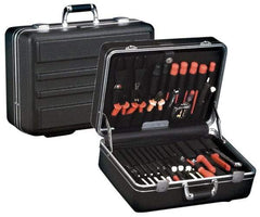 Platt - 14-1/4" Wide x 9-1/8" High, Clamshell Hard Case - Black, Polyethylene - Industrial Tool & Supply