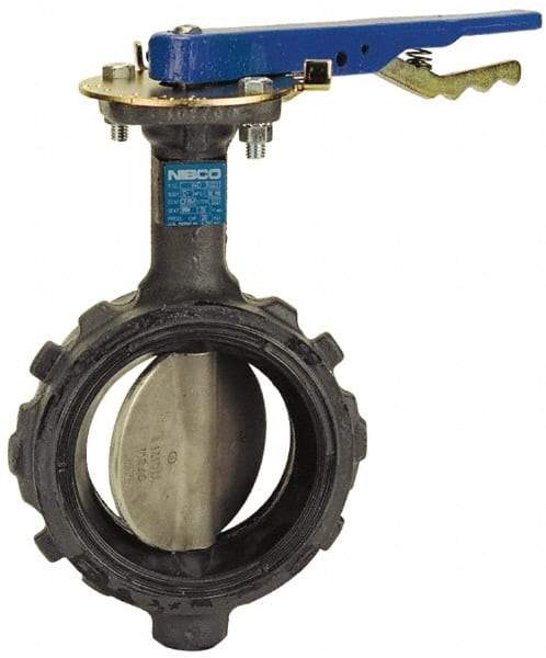 NIBCO - 2-1/2" Pipe, Wafer Butterfly Valve - Lever Handle, Ductile Iron Body, EPDM Seat, 250 WOG, Stainless Steel (CF8M) Disc, Stainless Steel Stem - Industrial Tool & Supply