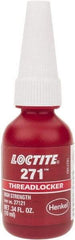 Loctite - 10 mL Bottle, Red, High Strength Liquid Threadlocker - Series 271, 24 hr Full Cure Time, Hand Tool, Heat Removal - Industrial Tool & Supply