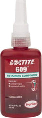 Loctite - 50 mL Bottle, Green, Medium Strength Liquid Retaining Compound - Series 609, 24 hr Full Cure Time, Heat Removal - Industrial Tool & Supply