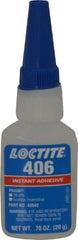 Loctite - 0.70 oz Bottle Clear Instant Adhesive - Series 406, 15 sec Fixture Time, 24 hr Full Cure Time, Bonds to Plastic & Rubber - Industrial Tool & Supply