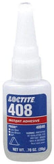 Loctite - 0.70 oz Bottle Tan Instant Adhesive - Series 408, 50 sec Fixture Time, 24 hr Full Cure Time, Bonds to Plastic & Rubber - Industrial Tool & Supply