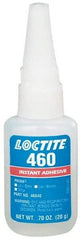Loctite - 0.70 oz Bottle Tan Instant Adhesive - Series 460, 50 sec Fixture Time, 24 hr Full Cure Time, Bonds to Plastic & Rubber - Industrial Tool & Supply