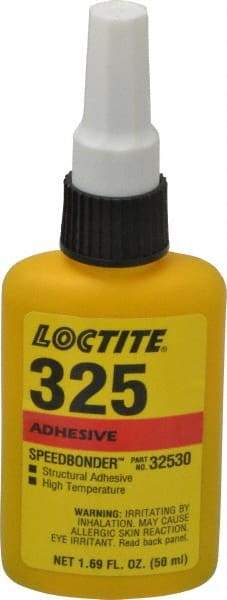 Loctite - 50 mL Bottle Two Part Acrylic Adhesive - 5 min Working Time, 2,200 psi Shear Strength, Series 325 - Industrial Tool & Supply