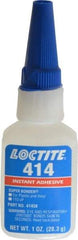 Loctite - 1 oz Bottle Clear Instant Adhesive - Series 414, 20 sec Fixture Time, 24 hr Full Cure Time, Bonds to Metal, Plastic & Rubber - Industrial Tool & Supply