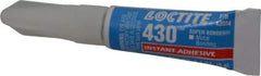 Loctite - 0.11 oz Tube Clear Instant Adhesive - Series 430, 30 sec Fixture Time, 24 hr Full Cure Time, Bonds to Metal, Plastic & Rubber - Industrial Tool & Supply