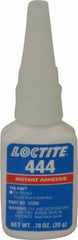 Loctite - 0.70 oz Bottle Clear Instant Adhesive - Series 444, 30 sec Fixture Time, 24 hr Full Cure Time, Bonds to Metal, Plastic & Rubber - Industrial Tool & Supply