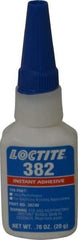 Loctite - 0.70 oz Bottle Clear Instant Adhesive - Series 382, 30 sec Fixture Time, 24 hr Full Cure Time, Bonds to Metal, Plastic & Rubber - Industrial Tool & Supply