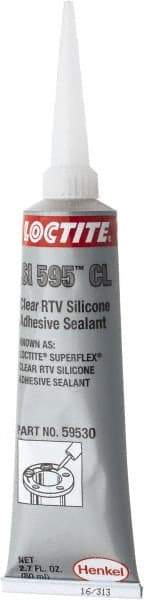 Loctite - 80 mL Tube Clear RTV Silicone Joint Sealant - 30 min Tack Free Dry Time, 24 hr Full Cure Time, Series 160 - Industrial Tool & Supply