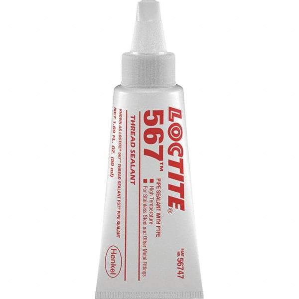 Loctite - 50 mL Tube White Pipe Sealant - 450°F Max Working Temp, High Performance Sealant for Metal Fittings - Industrial Tool & Supply