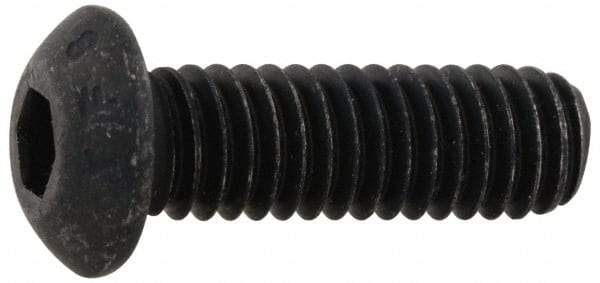 Value Collection - #10-24 UNC Hex Socket Drive, Button Screw - Alloy Steel, Black Oxide Finish, 1/2" Length Under Head - Industrial Tool & Supply