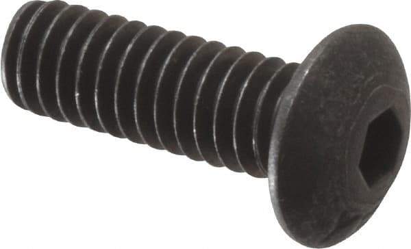 Value Collection - #8-32 UNC Hex Socket Drive, Button Screw - Alloy Steel, Black Oxide Finish, 1/2" Length Under Head - Industrial Tool & Supply