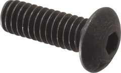 Value Collection - #8-32 UNC Hex Socket Drive, Button Screw - Alloy Steel, Black Oxide Finish, 1/2" Length Under Head - Industrial Tool & Supply