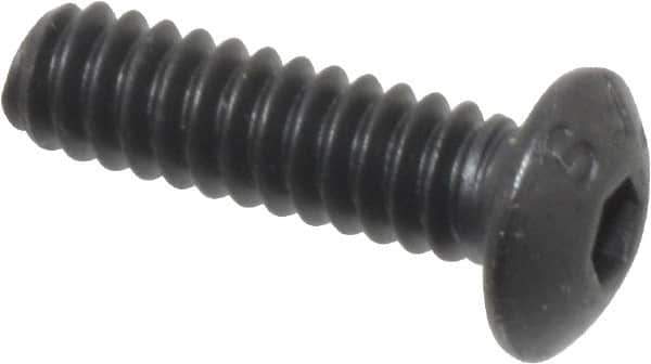 Value Collection - #6-32 UNC Hex Socket Drive, Button Screw - Alloy Steel, Black Oxide Finish, 1/2" Length Under Head - Industrial Tool & Supply