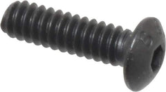 Value Collection - #6-32 UNC Hex Socket Drive, Button Screw - Alloy Steel, Black Oxide Finish, 1/2" Length Under Head - Industrial Tool & Supply