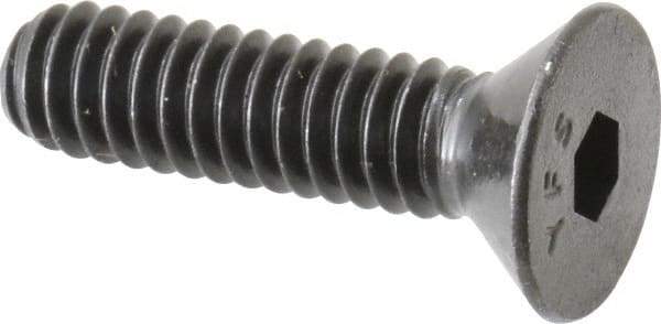 Value Collection - 1/4-20 UNC Hex Socket Drive, Flat Screw - Alloy Steel, Black Oxide Finish, Partially Threaded, 1" OAL - Industrial Tool & Supply