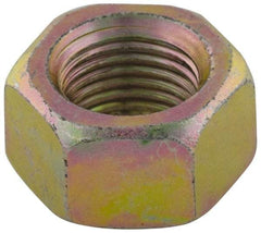 Value Collection - 9/16-12 UNC Steel Right Hand Hex Nut - 7/8" Across Flats, 31/64" High, Zinc-Plated Finish - Industrial Tool & Supply