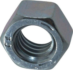 Value Collection - 3/8-16 UNC Steel Right Hand Hex Nut - 9/16" Across Flats, 21/64" High, Zinc-Plated Finish - Industrial Tool & Supply