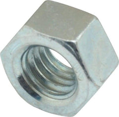 Value Collection - 1/2-13 UNC Steel Right Hand Hex Nut - 3/4" Across Flats, 7/16" High, Zinc-Plated Finish - Industrial Tool & Supply