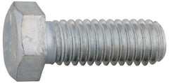 Made in North America - 7/16-14 UNC, 1-3/4" Length Under Head Hex Head Cap Screw - Partially Threaded, Grade 5 Steel, Zinc-Plated Finish, 5/8" Hex - Industrial Tool & Supply