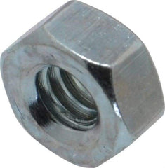 Value Collection - 1/4-20 UNC Steel Right Hand Hex Nut - 7/16" Across Flats, 7/32" High, Zinc-Plated Finish - Industrial Tool & Supply