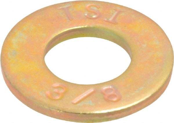 Made in USA - 3/8" Screw, Grade 8 Alloy Steel SAE Flat Washer - 13/32" ID x 13/16" OD, 1/16" Thick - Industrial Tool & Supply