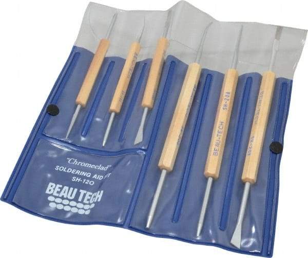 Beau Tech - Soldering Set Includes: 2 Reamer Forks, 2 Angled Reamer Forks, and 2 Brush/Scrappers (8 & 6 Inch Sizes) - Stainless Steel - Exact Industrial Supply