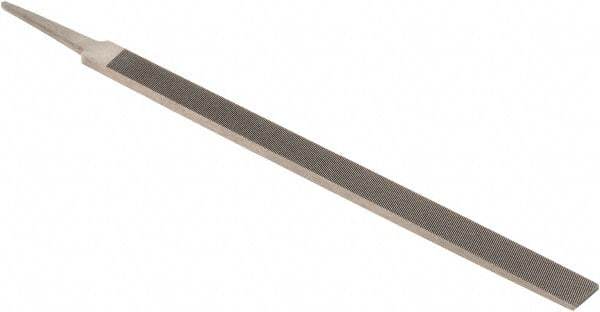 Nicholson - 12" Standard Precision Swiss Pattern Regular Pillar File - Double Cut, With Tang - Industrial Tool & Supply