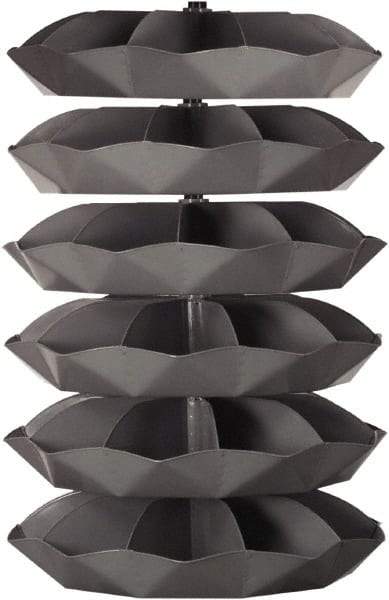 Durham - 3,000 Lb Capacity, 22" Deep x 69-1/2" High, Rotating Bin Rack - 1 Side, Gray Steel Bins - Industrial Tool & Supply