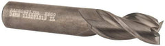 Kennametal - 5/8", 1-1/4" LOC, 5/8" Shank Diam, 3-1/2" OAL, 3 Flute, Solid Carbide Square End Mill - Single End, Uncoated, Spiral Flute, 37° Helix, Centercutting, Right Hand Cut, Right Hand Flute, Series AADE - Industrial Tool & Supply