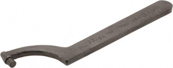 Martin Tools - 3-3/4" Capacity, Pin Spanner Wrench - 9-1/2" OAL, 11/32" Hook Pin Height - Industrial Tool & Supply