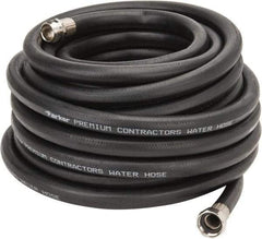 Parker - 50' Long Water Hose - 5/8" Diam, 3/4" GHT, Rubber, 125 psi, Black - Industrial Tool & Supply