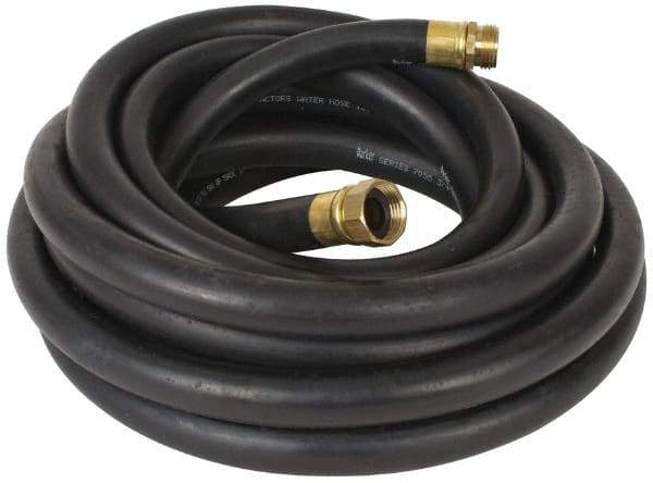 Parker - 25' Long Contractor Hose - 3/4" Diam, 3/4" GHT, Rubber, 100 psi, Black - Industrial Tool & Supply