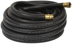 Parker - 50' Long Contractor Hose - 3/4" Diam, 3/4" GHT, Rubber, 100 psi, Black - Industrial Tool & Supply