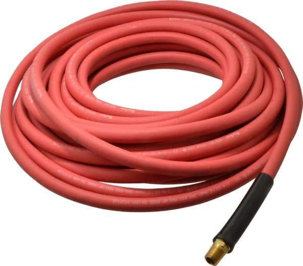 Parker - 1/4" ID x 1/2" OD 50' Long Multipurpose Air Hose - MNPT x MNPT Ends, 300 Working psi, -40 to 212°F, 1/4" Fitting, Red - Industrial Tool & Supply