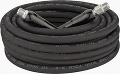 Parker - 50' Long, 3/8" Fitting, Male Rigid x Male Swivel Fitting, -40 to 250°F, Neoprene High Temp & High Pressure Hose - 3/8" Inside x 5/8" Outside Diam, Black, 3,000 psi - Industrial Tool & Supply
