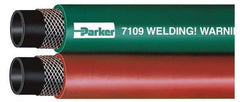 Parker - 1/4" Inside x 17/32" Outside Diam, Grade T Welding Hose - Green & Red, 100' Long, Twin Style, 200 psi Working Pressure - Industrial Tool & Supply
