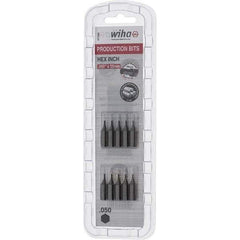 Wiha - 0.05" Hex Screwdriver Bit - 1/4" Drive, 1" OAL - Industrial Tool & Supply