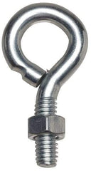 Gibraltar - 1/2-13, Zinc-Plated Finish, Steel Wire Turned Open Eye Bolt - 4" Thread Length, 1" ID x 2" OD, 6" Shank Length - Industrial Tool & Supply