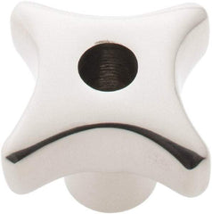 KIPP - 1.57" Head Diam, 4 Point Lobed Knob - 5/16-18 Hole, Stainless Steel - Industrial Tool & Supply