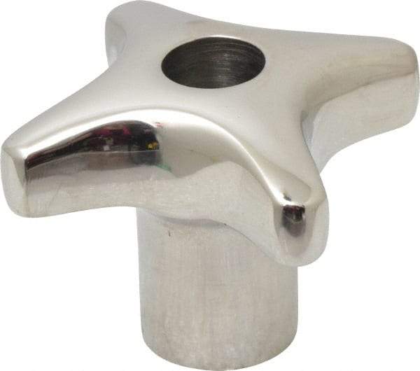 KIPP - 1.96" Head Diam, 4 Point Lobed Knob - 3/8-16 Hole, Stainless Steel - Industrial Tool & Supply