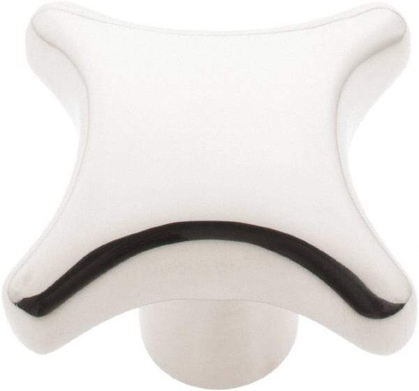 KIPP - 2.48" Head Diam, 4 Point Lobed Knob - 1/2-13 Hole, Stainless Steel - Industrial Tool & Supply