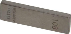 Mitutoyo - 0.108" Rectangular Steel Gage Block - Accuracy Grade 0, Includes Certificate of Inspection - Industrial Tool & Supply