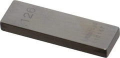 Mitutoyo - 0.126" Rectangular Steel Gage Block - Accuracy Grade AS-1, Includes Certificate of Inspection - Industrial Tool & Supply