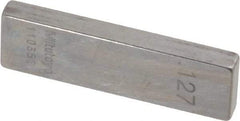Mitutoyo - 0.127" Rectangular Steel Gage Block - Accuracy Grade AS-1, Includes Certificate of Inspection - Industrial Tool & Supply